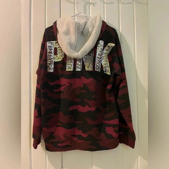 VS PINK bling camp hoodie-small EUC - Picture 1 of 7